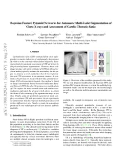 Bayesian Feature Pyramid Networks for Automatic Multi-Label Segmentation
  of Chest X-rays and Assessment of Cardio-Thoratic Ratio
