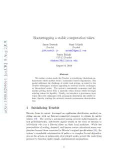 Bootstrapping a stable computation token