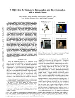 A VR System for Immersive Teleoperation and Live Exploration with a
  Mobile Robot