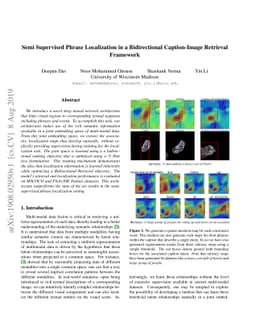 Semi Supervised Phrase Localization in a Bidirectional Caption-Image
  Retrieval Framework