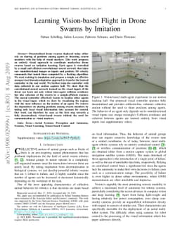 Learning Vision-based Flight in Drone Swarms by Imitation