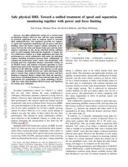 Safe physical HRI: Toward a unified treatment of speed and separation
  monitoring together with power and force limiting