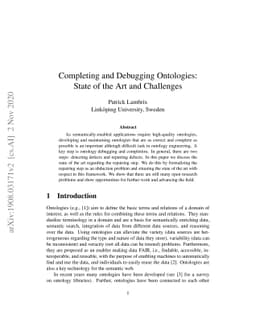 Completing and Debugging Ontologies: state of the art and challenges