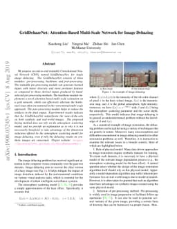 GridDehazeNet: Attention-Based Multi-Scale Network for Image Dehazing