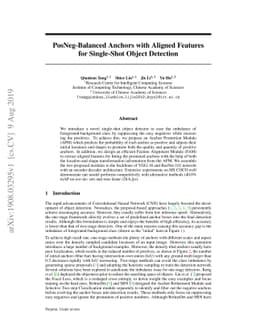 PosNeg-Balanced Anchors with Aligned Features for Single-Shot Object
  Detection