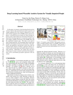 Deep Learning based Wearable Assistive System for Visually Impaired
  People