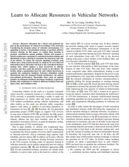 Learn to Allocate Resources in Vehicular Networks