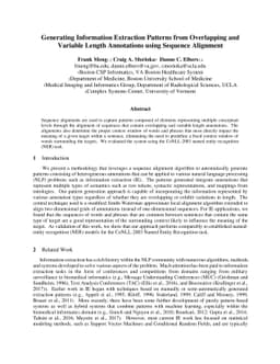 Generating Information Extraction Patterns from Overlapping and Variable
  Length Annotations using Sequence Alignment