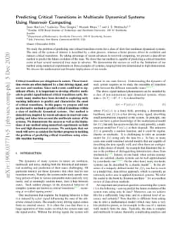 Predicting Critical Transitions in Multiscale Dynamical Systems Using
  Reservoir Computing