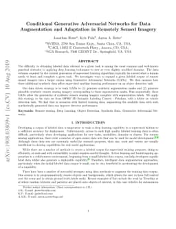 Conditional Generative Adversarial Networks for Data Augmentation and
  Adaptation in Remotely Sensed Imagery