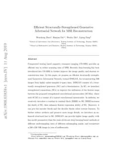 Efficient Structurally-Strengthened Generative Adversarial Network for
  MRI Reconstruction