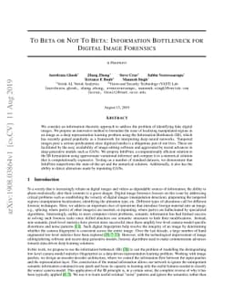 To Beta or Not To Beta: Information Bottleneck for DigitaL Image
  Forensics