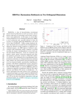 HBONet: Harmonious Bottleneck on Two Orthogonal Dimensions