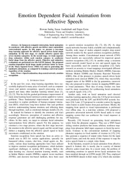 Emotion Dependent Facial Animation from Affective Speech