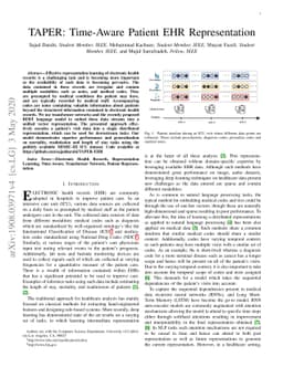 TAPER: Time-Aware Patient EHR Representation