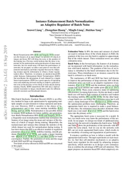 Instance Enhancement Batch Normalization: an Adaptive Regulator of Batch
  Noise