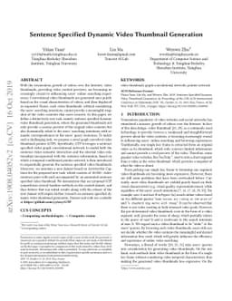 Sentence Specified Dynamic Video Thumbnail Generation