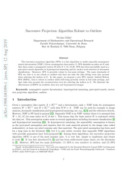 Successive Projection Algorithm Robust to Outliers
