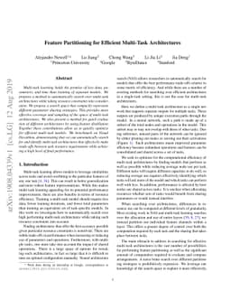 Feature Partitioning for Efficient Multi-Task Architectures