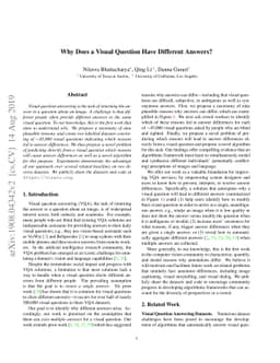 Why Does a Visual Question Have Different Answers?
