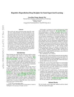 Repetitive Reprediction Deep Decipher for Semi-Supervised Learning
