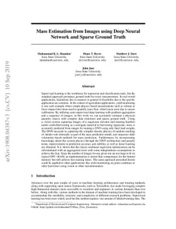 Mass Estimation from Images using Deep Neural Network and Sparse Ground
  Truth