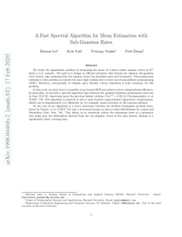 A Fast Spectral Algorithm for Mean Estimation with Sub-Gaussian Rates