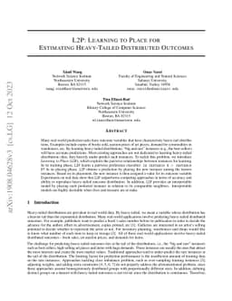 L2P: Learning to Place for Estimating Heavy-Tailed Distributed Outcomes