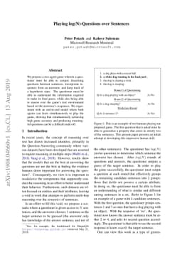 Playing log(N)-Questions over Sentences