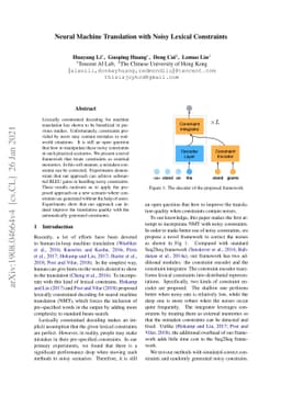 Neural Machine Translation with Noisy Lexical Constraints
