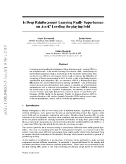 Is Deep Reinforcement Learning Really Superhuman on Atari? Leveling the
  playing field
