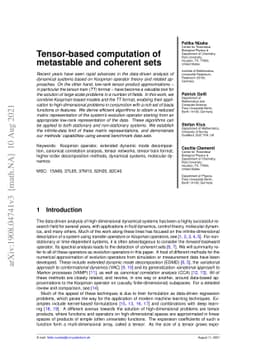 Tensor-based computation of metastable and coherent sets