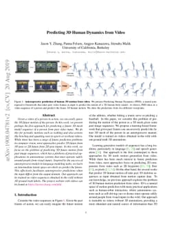Predicting 3D Human Dynamics from Video