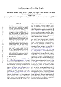 Meta Reasoning over Knowledge Graphs