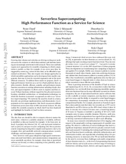 Serverless Supercomputing: High Performance Function as a Service for
  Science