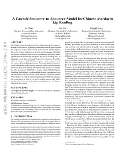 A Cascade Sequence-to-Sequence Model for Chinese Mandarin Lip Reading
