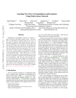 Learning Two-View Correspondences and Geometry Using Order-Aware Network