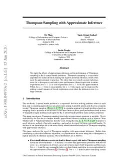 Thompson Sampling with Approximate Inference