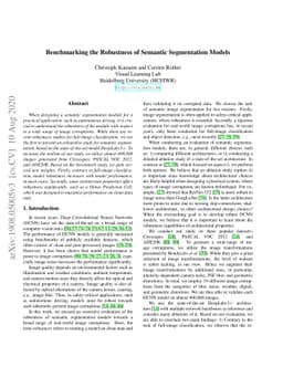 Benchmarking the Robustness of Semantic Segmentation Models