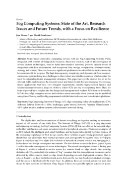 Fog Computing Systems: State of the Art, Research Issues and Future
  Trends, with a Focus on Resilience