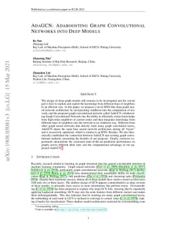 AdaGCN: Adaboosting Graph Convolutional Networks into Deep Models