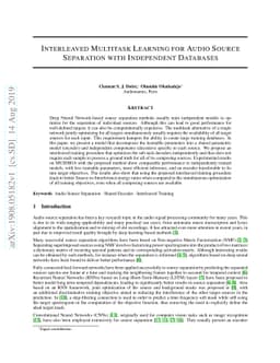 Interleaved Multitask Learning for Audio Source Separation with
  Independent Databases