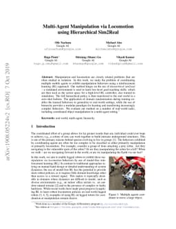 Multi-Agent Manipulation via Locomotion using Hierarchical Sim2Real
