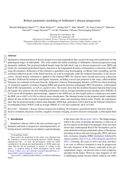 Robust parametric modeling of Alzheimer's disease progression