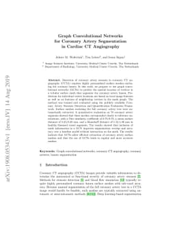Graph Convolutional Networks for Coronary Artery Segmentation in Cardiac
  CT Angiography
