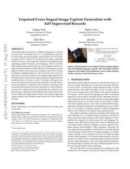 Unpaired Cross-lingual Image Caption Generation with Self-Supervised
  Rewards