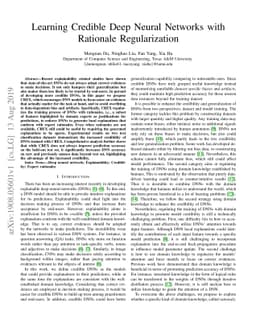 Learning Credible Deep Neural Networks with Rationale Regularization