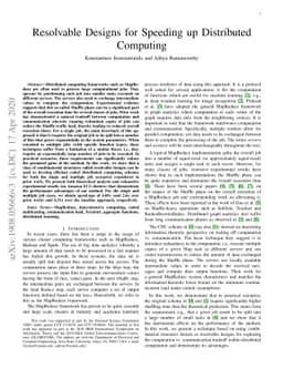 Resolvable Designs for Speeding up Distributed Computing