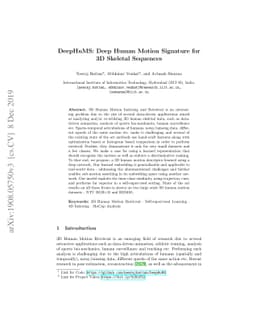 DeepHuMS: Deep Human Motion Signature for 3D Skeletal Sequences