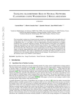 Tackling Algorithmic Bias in Neural-Network Classifiers using
  Wasserstein-2 Regularization